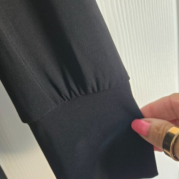 Joseph Ribkoff NWT Black Sparkle Rhinestone Hooded Tunic Quiet Luxury Size 12 - Picture 10 of 16